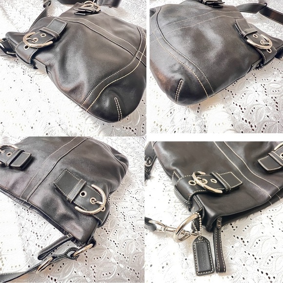 Vintage COACH Soho Slim Shoulder Bag Blk soft Leather #1452 like new - Picture 8 of 9